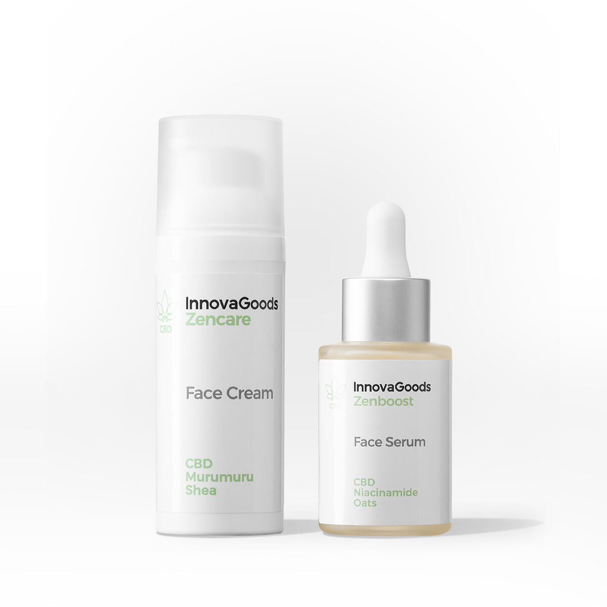 CBD kasvoseerumi ja kasvovoide duo 30+50 ml, herkälle iholle, THC-vapaa