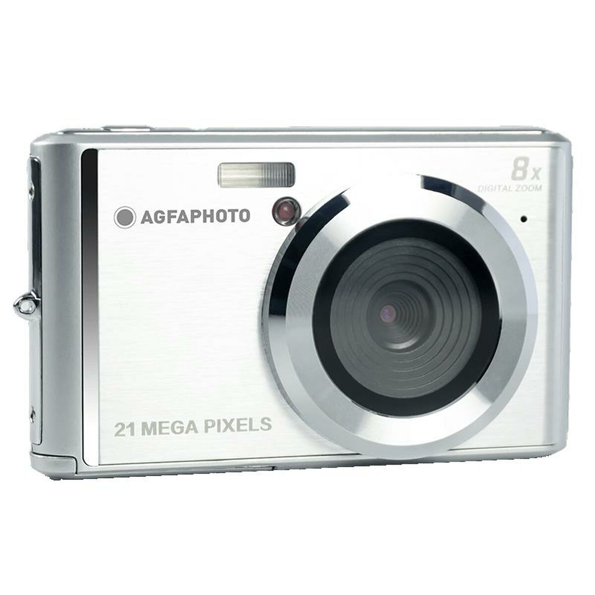 Digikamera 21 megapikseliä HD 8x zoom, kompaktikamera hopea, USB LCD 2.4 tuumaa