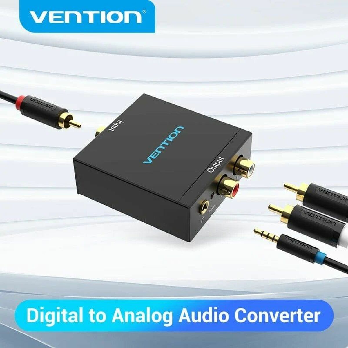 Digitaalinen-analoginen äänimuunnin, optinen & koaksiaalinen, RCA & 3,5 mm