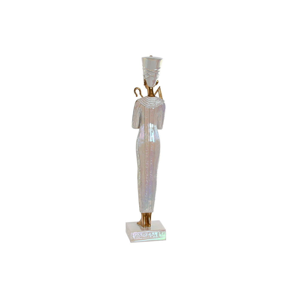 Egyptiläinen koristepatsas kullattu hartsi 52 cm, 2 kpl, valkoinen & kulta