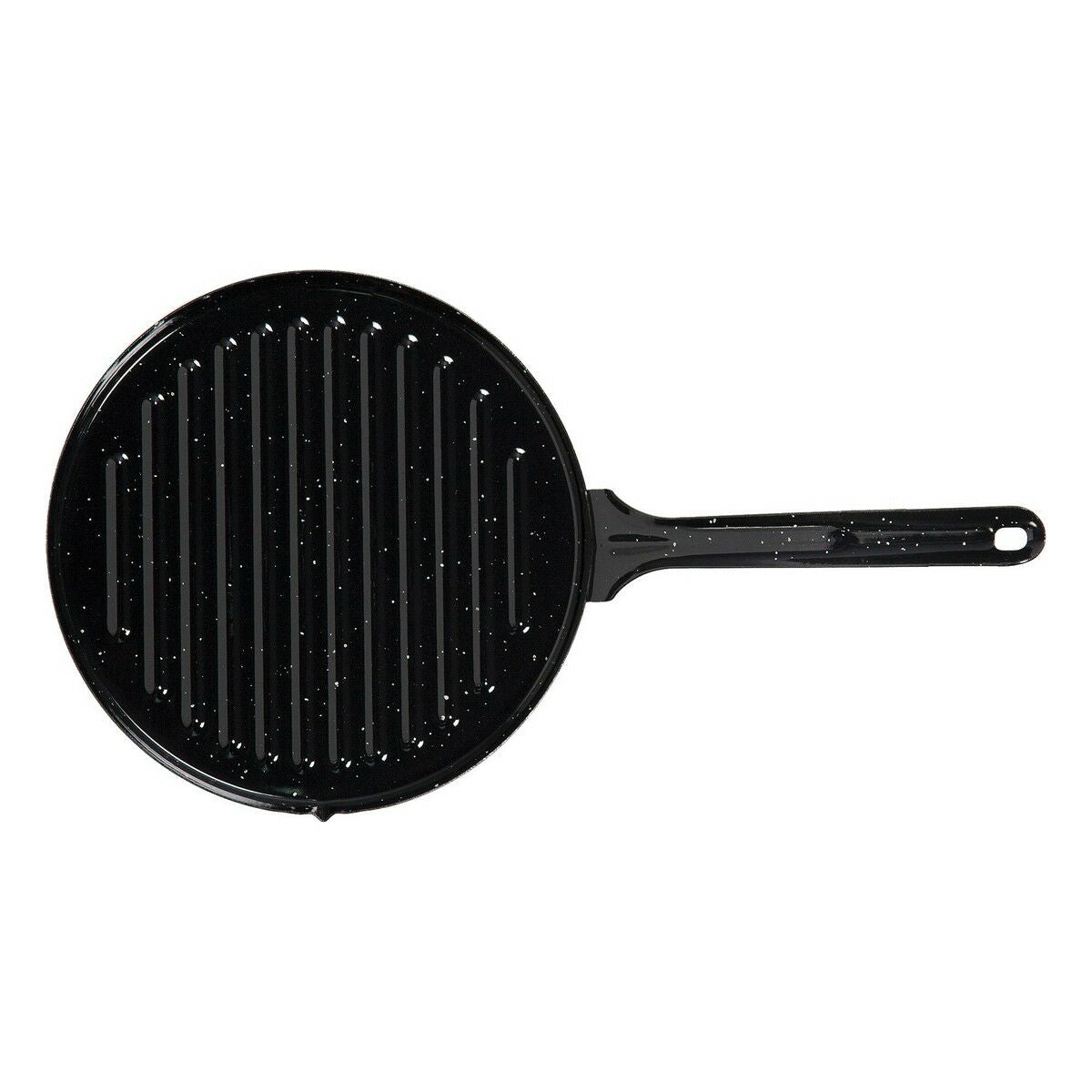 Grillipannu emaloitu Ø 24 cm, musta - pyöreä paistopannu kodin grillaukseen