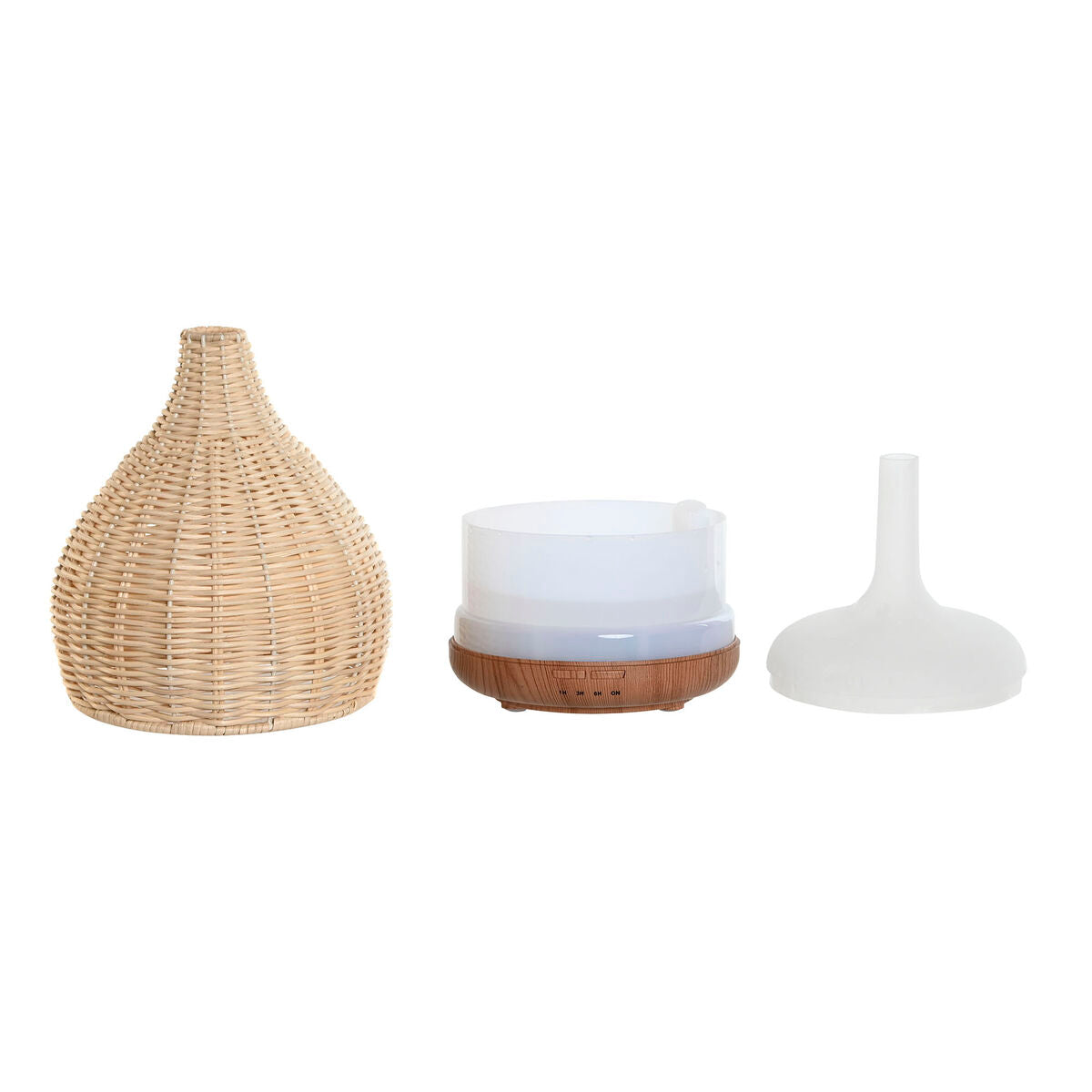 Eteerinen öljydiffuuseri 220 ml, USB, bambukori, vaalea ruskea - kotiin
