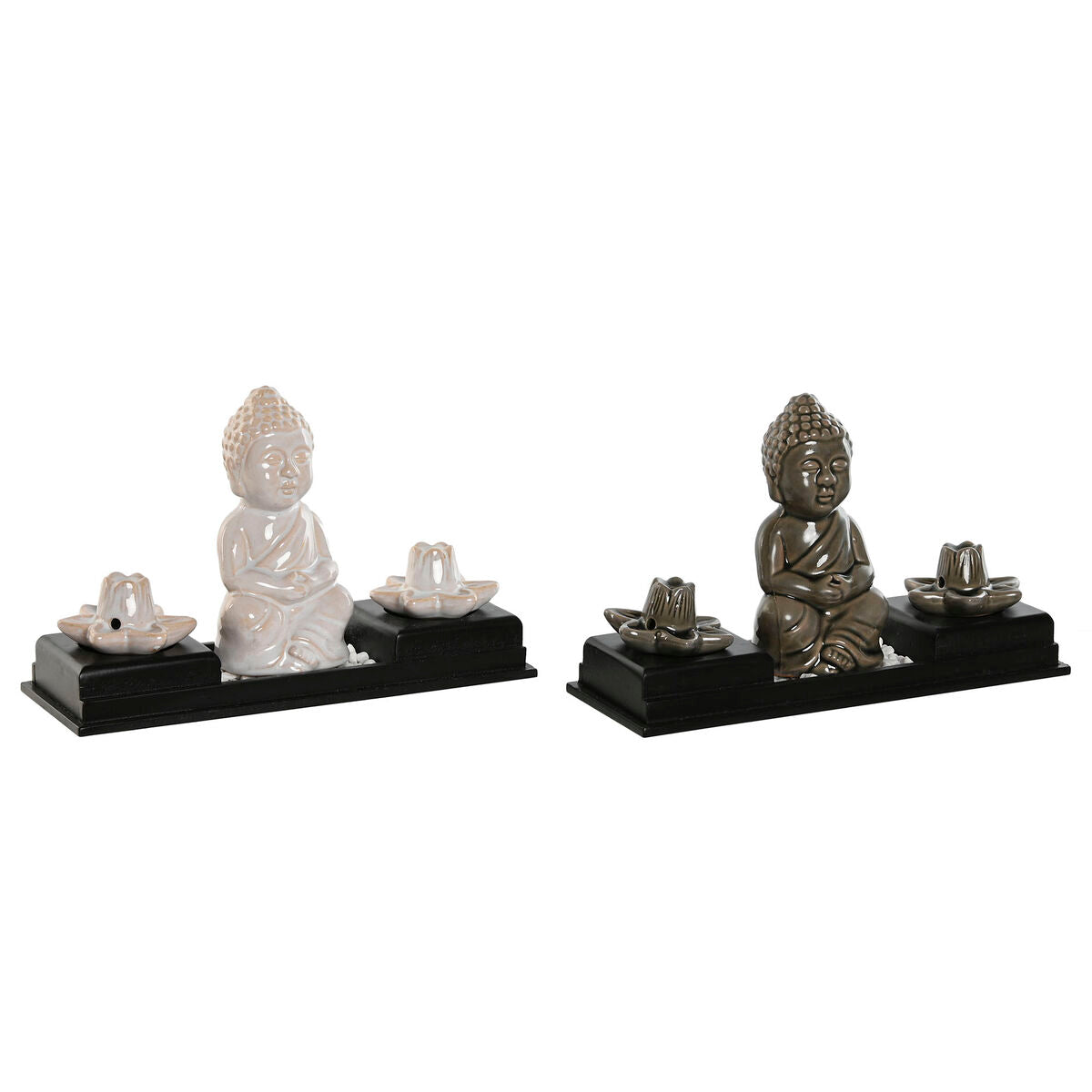 Eteeristen öljyjen poltin Buddha, keraaminen & MDF 24×8×14 cm, 2 kpl sisustukseen