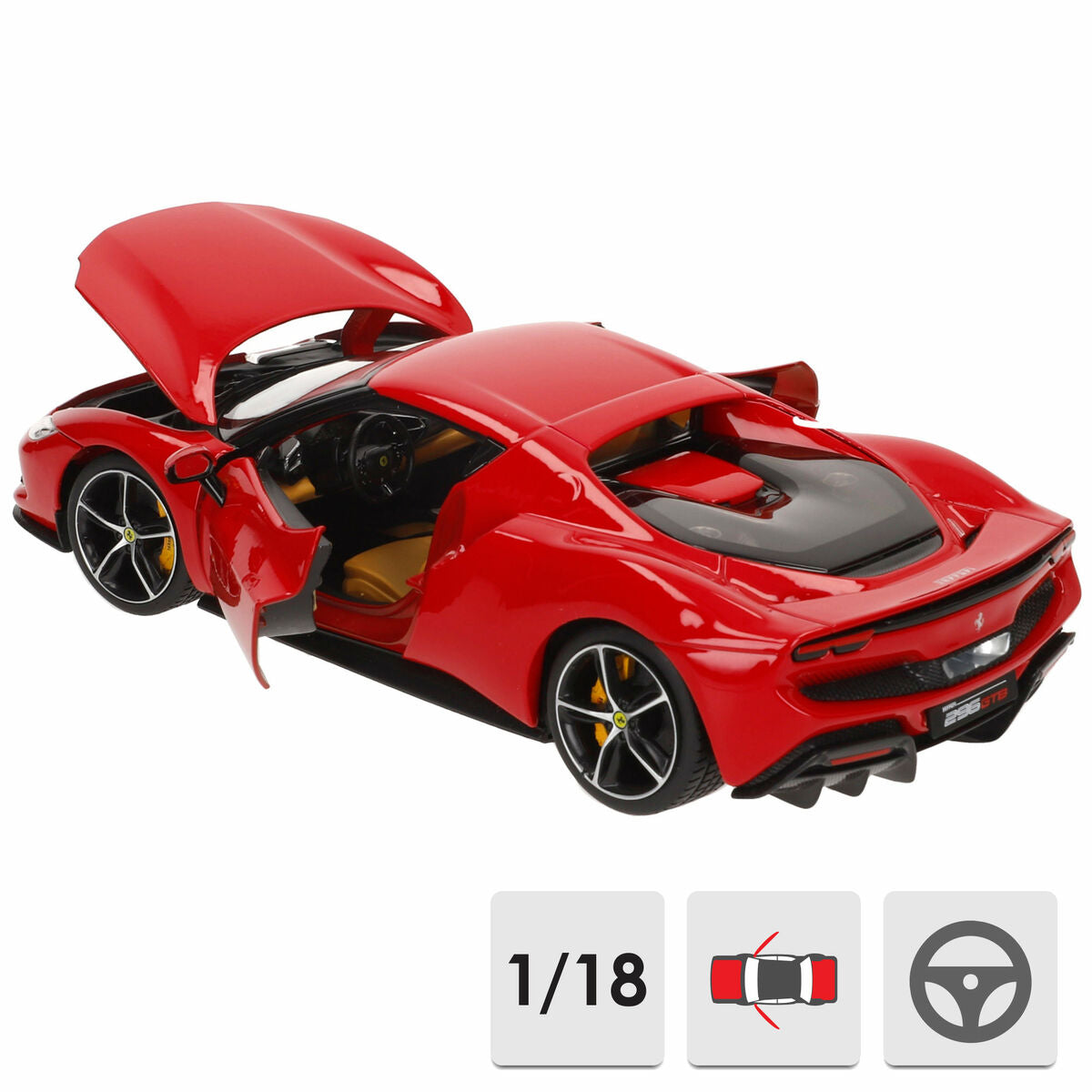 Ferrari 296 GTB 1:18 metallinen malliauto, keräily- ja leikkiauto lapsille