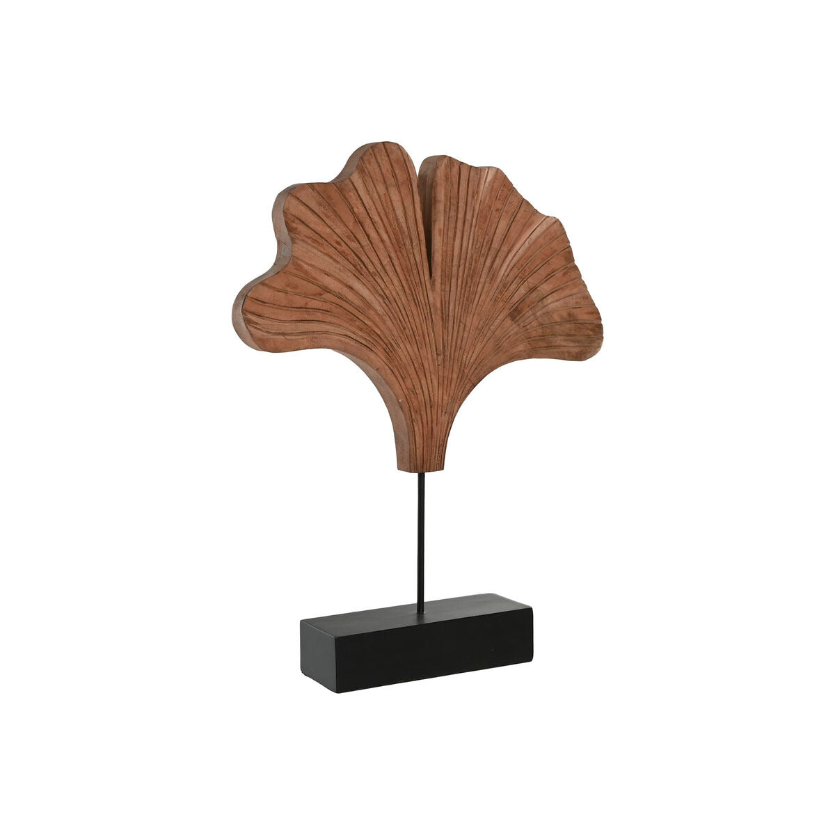 Koristehahmo ginkgo 60 cm, mango-puu & musta rautajalusta, moderni, pöytäkoriste