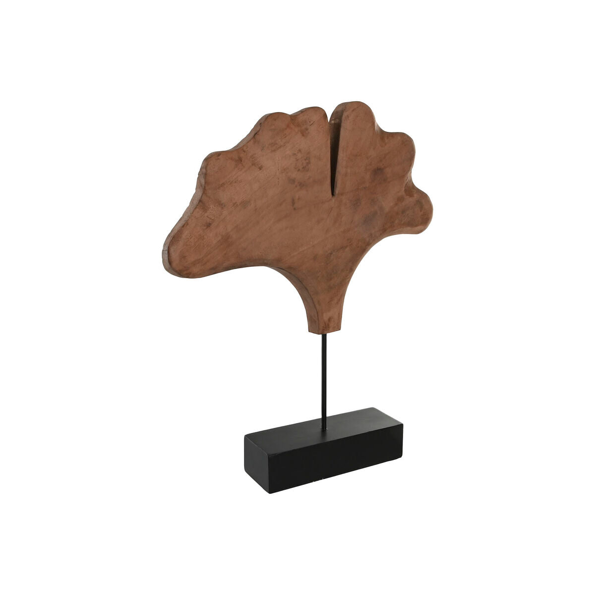 Koristehahmo ginkgo 60 cm, mango-puu & musta rautajalusta, moderni, pöytäkoriste
