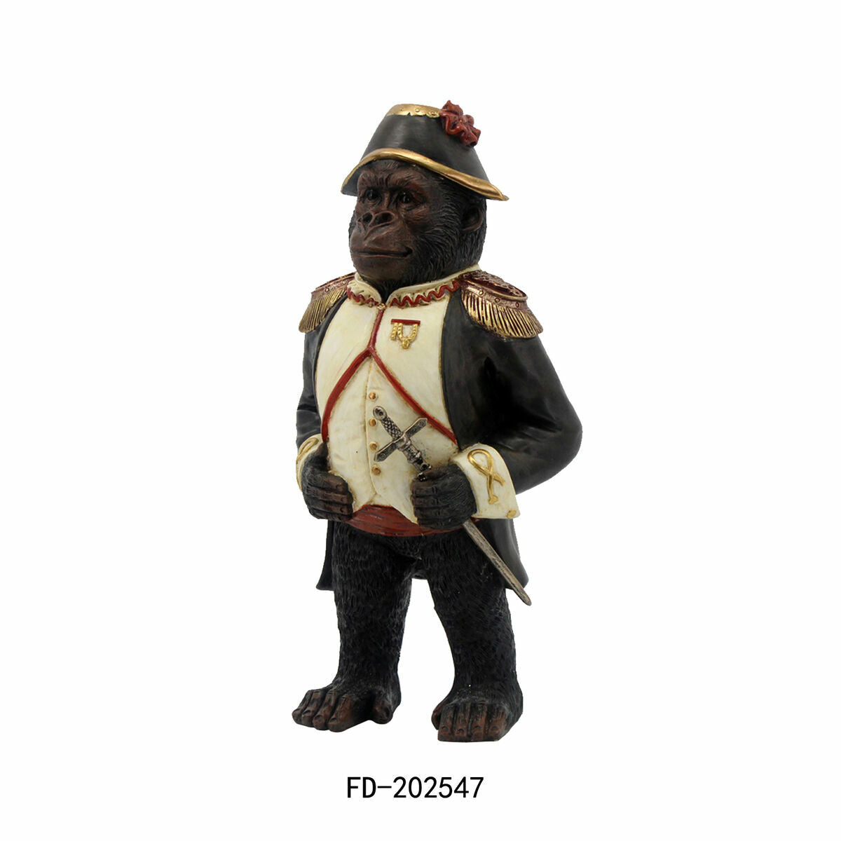 Gorilla koristehahmo, resiininen 32 cm, yksityiskohtainen pöytäkoriste hyllylle