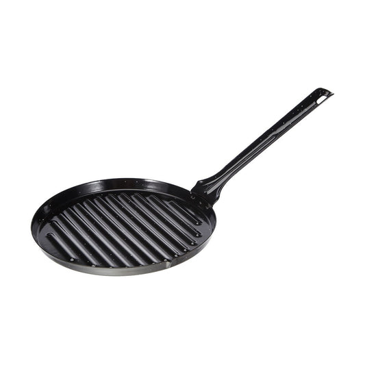 Grillipannu Ø 22 cm emaloitu parilapannu musta - liedelle & hiiligrillille