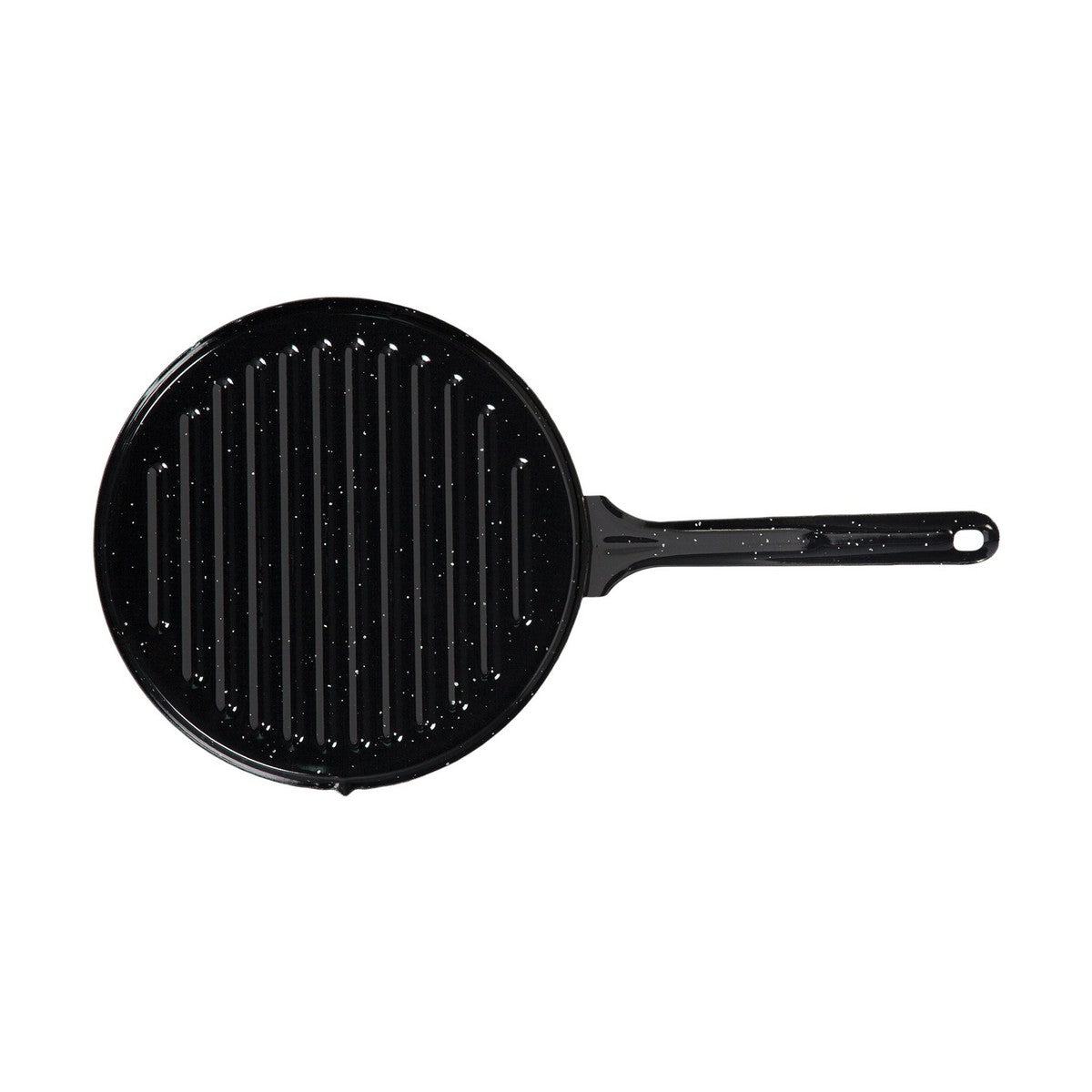 Grillipannu, emaloitu teräs Ø 26 cm, tarttumaton paistopinta - musta, grillille