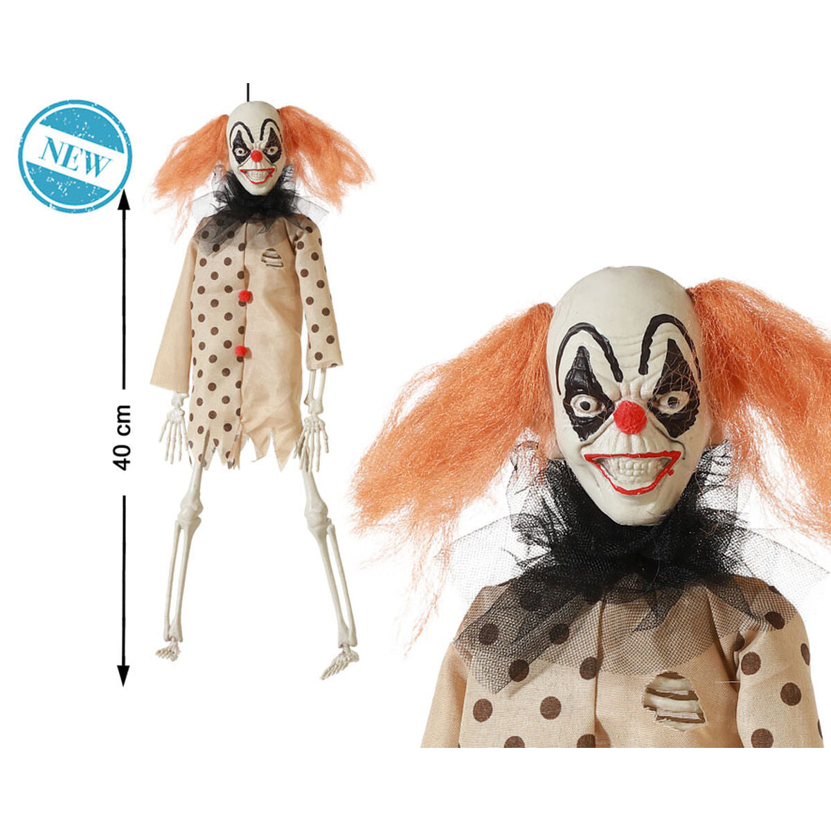 Halloween-luuranko ripustettava 40 cm, miespelle, pelottava koriste juhliin