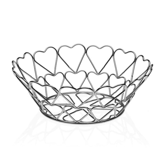 Hedelmäkulho teräs sydänkuvio 26×10×26 cm, monivärinen keittiöön sisustukseen