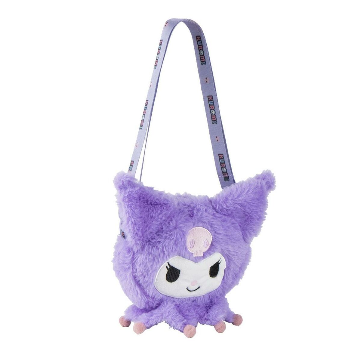 Lasten olkalaukku pehmeä karvainen violetti, hahmolaukku lapsille - Hello Kitty