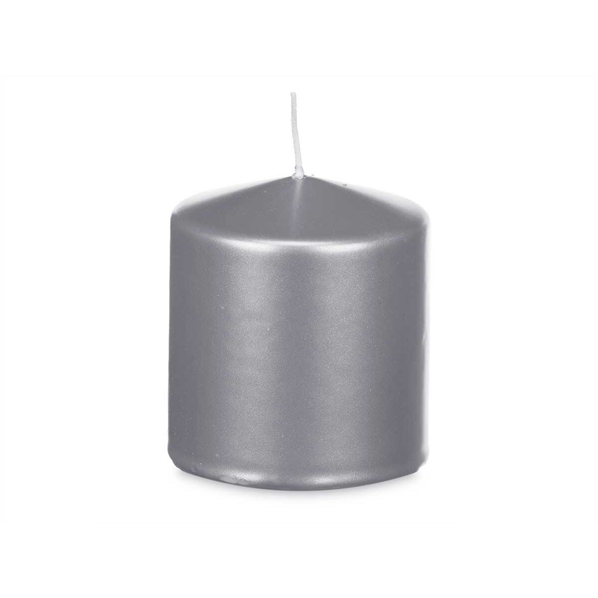 Hopeiset kynttilät, pilarikynttilä 9 x 10 x 9 cm, 41 h paloaika, juhliin 12 kpl
