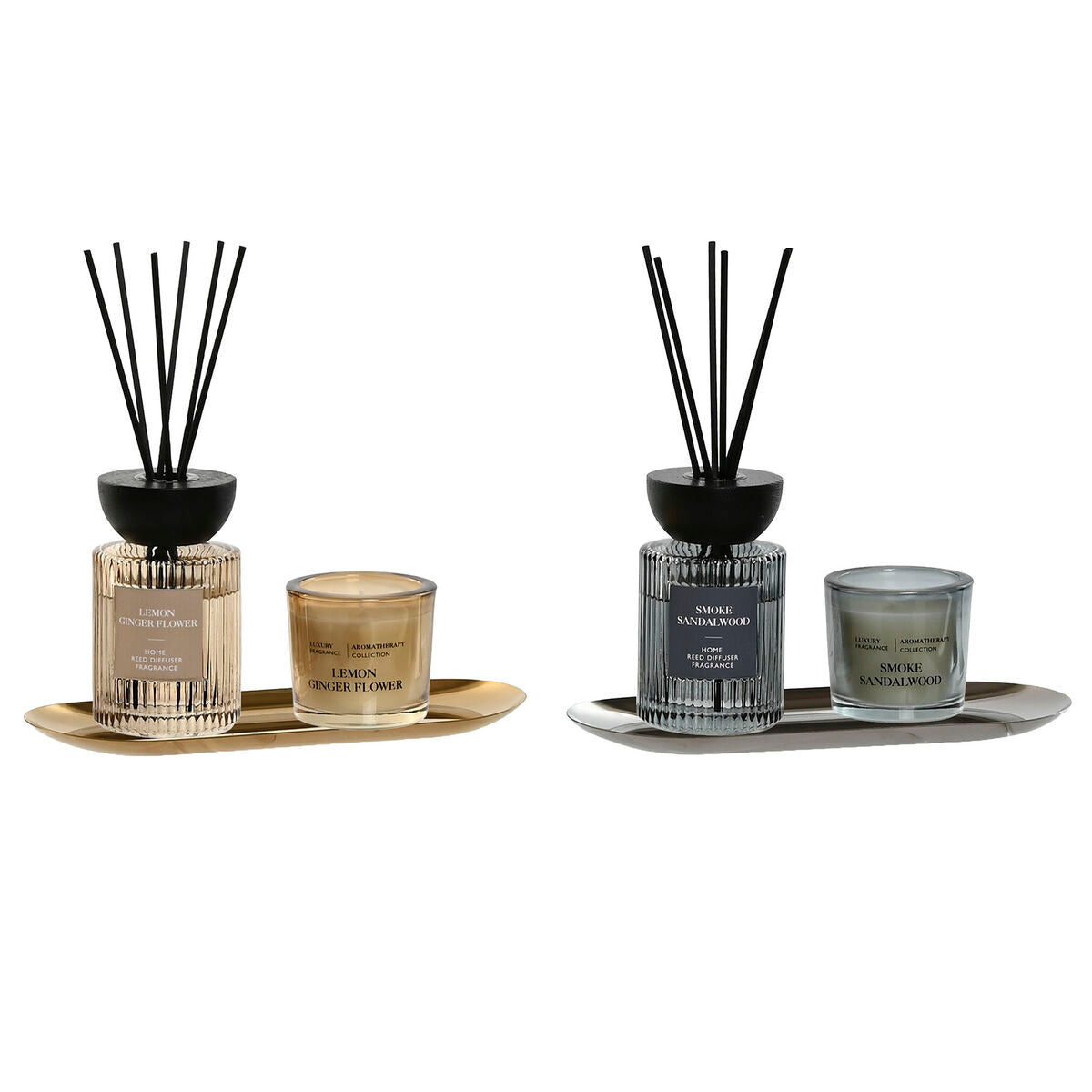 Huonetuoksusetti diffuuseri 100 ml & tuoksukynttilä, urban-muotoilu, 2 kpl