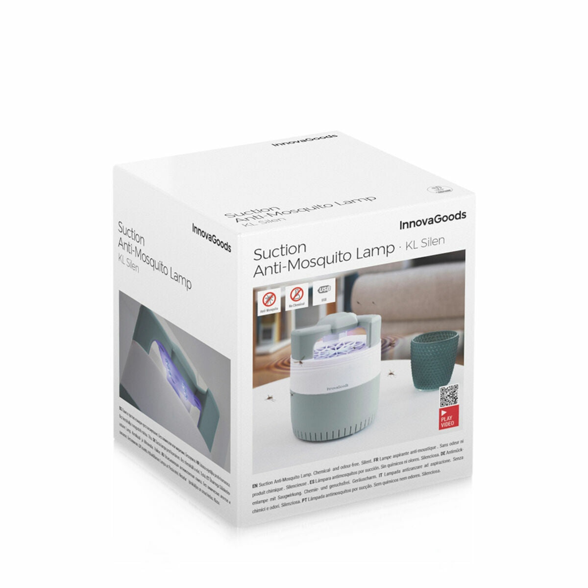 Hyttyslamppu, USB-imuri 6 x UV-LED 360–400 nm, 20–50 m², hiljainen, pöytämalli