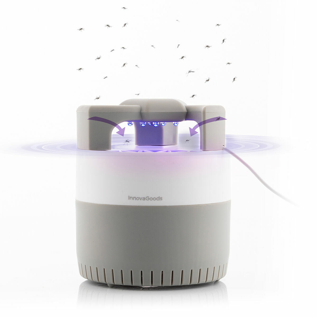 Hyttyslamppu, USB-imuri 6 x UV-LED 360–400 nm, 20–50 m², hiljainen, pöytämalli