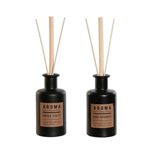 Ilmanraikastin tuoksutikku 150 ml 2 kpl - urban musta maljakko, ruskea etiketti