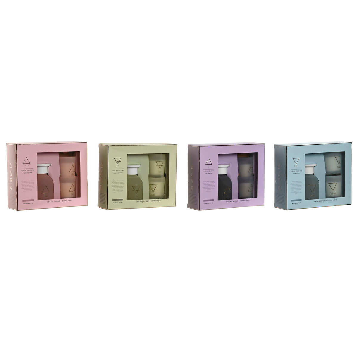 Ilmanraikastin 100 ml setti 4 kpl - urban design, lila, vaha & lasi kotituoksu