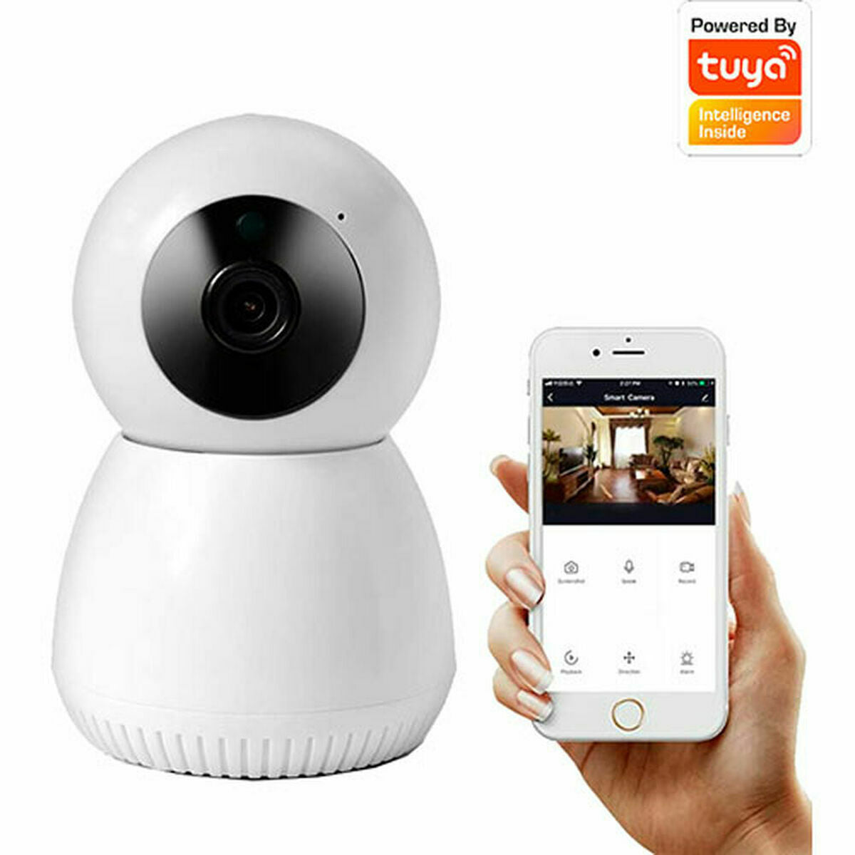 IP-kamera 1080p langaton, yökuvaus & mikroSD 128 GB, sisäinen mikrofoni, ptz