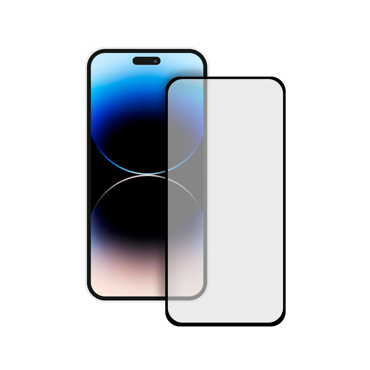 IPhone 15 näytönsuoja, karkaistu lasi 9H mustalla reunuksella, täyspeittävä