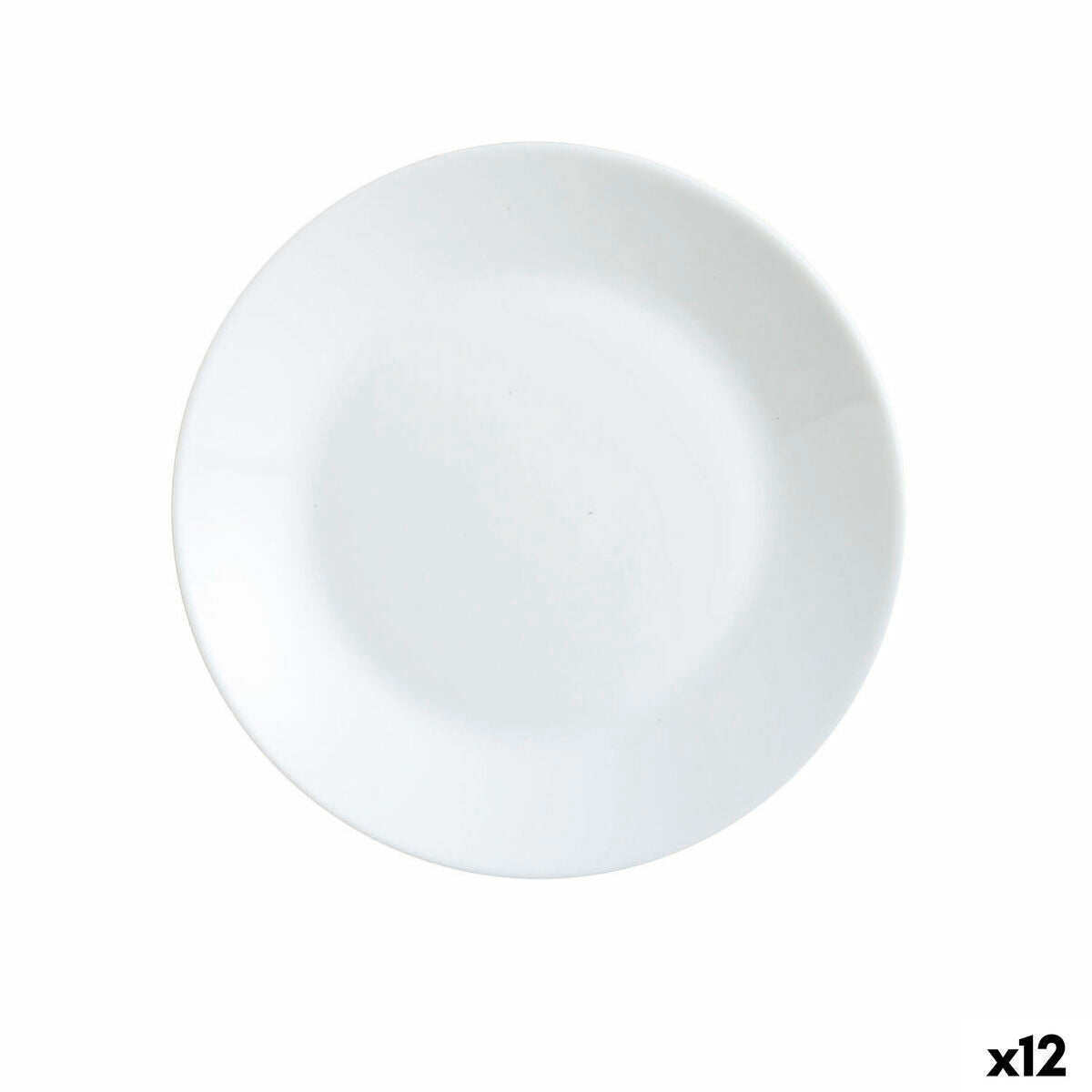 Jälkiruokalautaset lasia Ø18 cm, 12 kpl - valkoiset annoslautaset, Luminarc