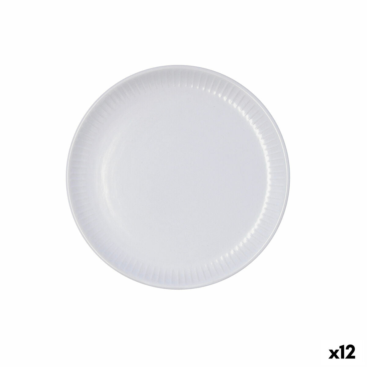 Jälkiruokalautanen 21,5 cm, keramiikka, kone- & mikroaaltovarma, harmaa, 12 kpl