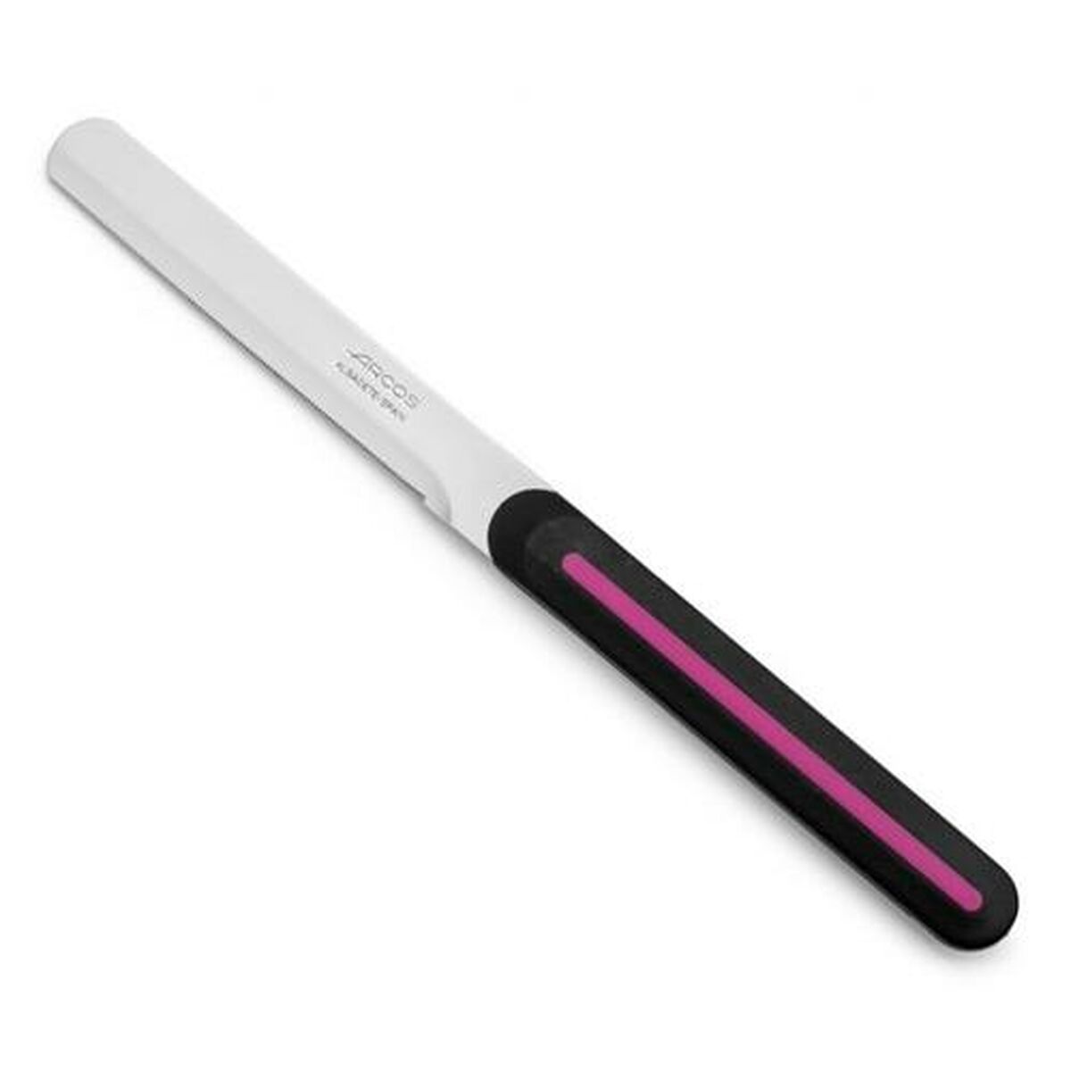 Jälkiruokaveitsi ruostumaton teräs, ergonominen liukumaton kahva, musta-fuksia