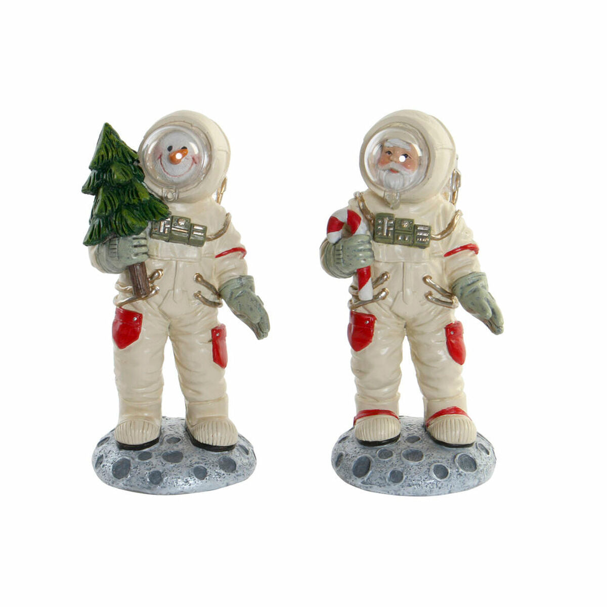 Joulukoriste 2 kpl, hartsi astronautti-pöytäkoriste jouluteema 9 x 8.5 x 17 cm