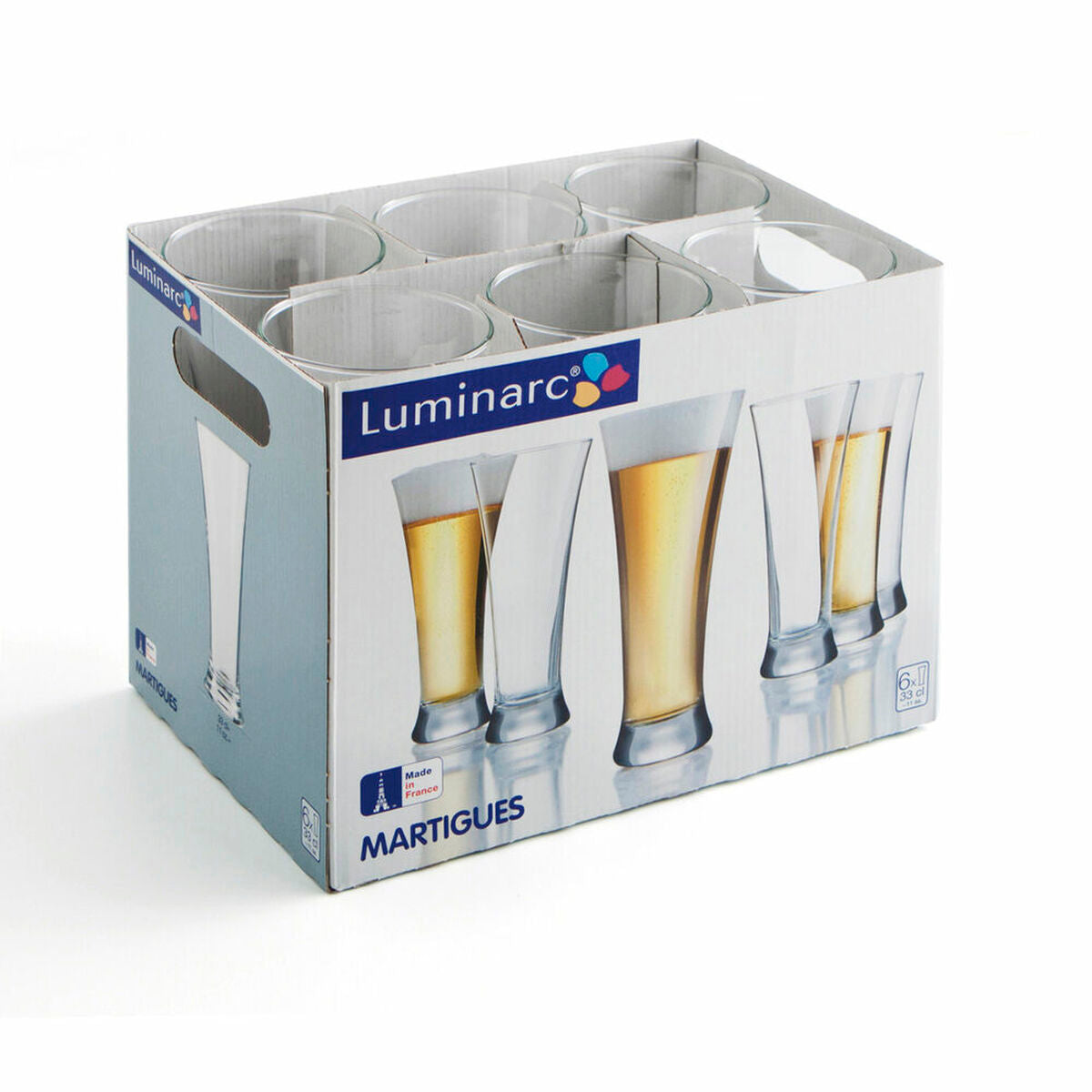 Juomalasit 330 ml 6 kpl, läpinäkyvä & konepestävä lasisarja Luminarc
