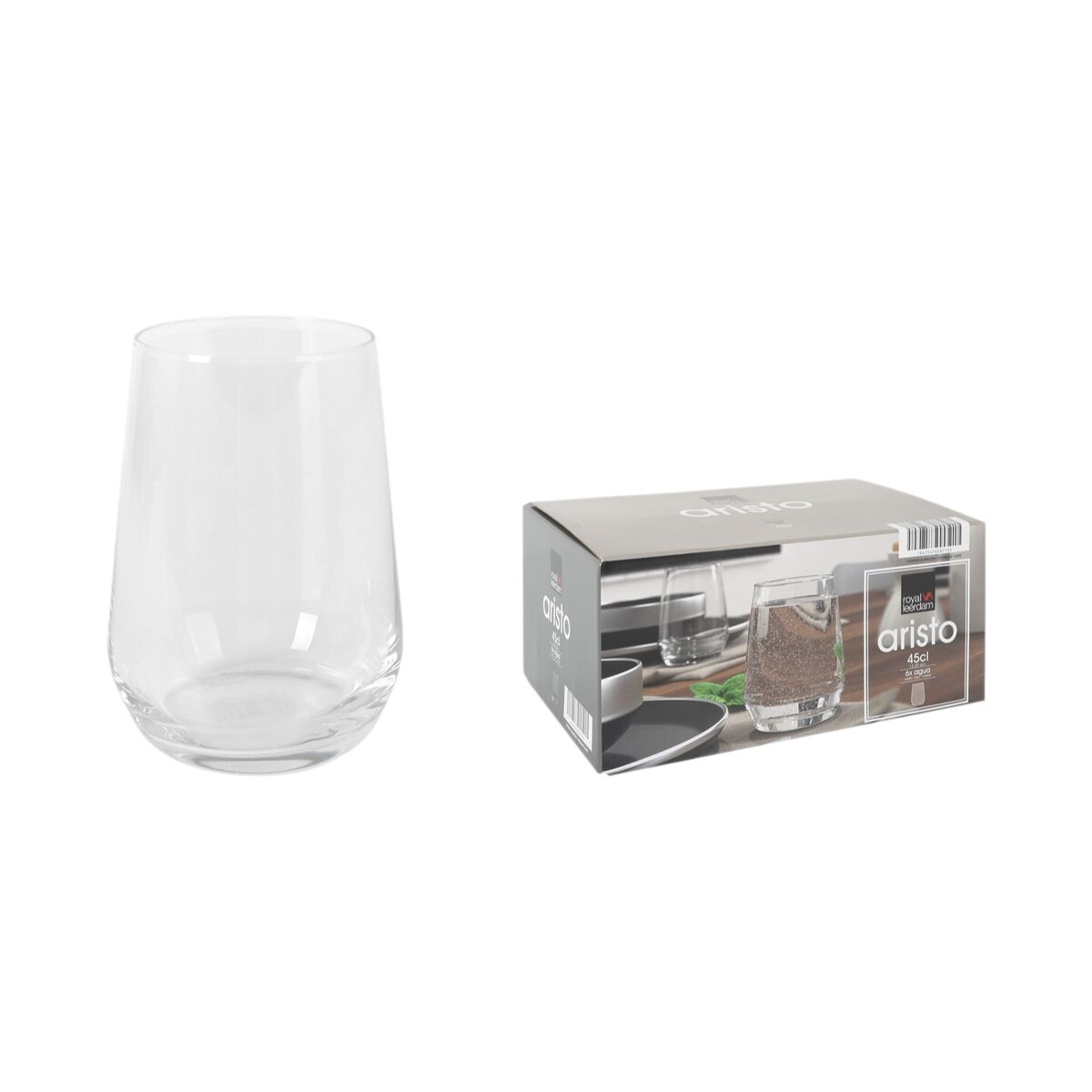 Juomalasit 450 ml 6 kpl, kirkas lasisetti moderni muoto, 6,5 x 8,5 x 12 cm