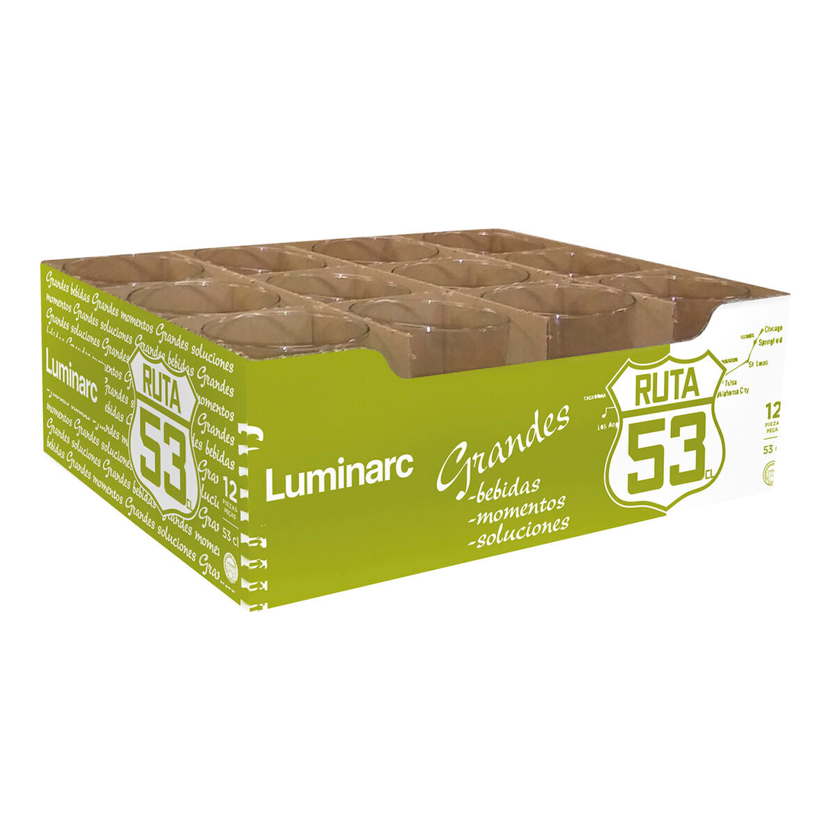 Juomalasit 530 ml 12 kpl, läpinäkyvät lasit arkeen & juhlaan, Luminarc