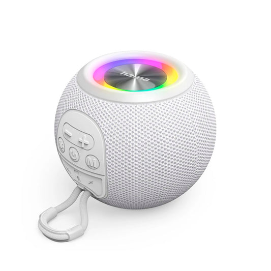 Kannettava Bluetooth-kaiutin 5 W, valkoinen, 10 h akunkesto, MicroSD & USB-C