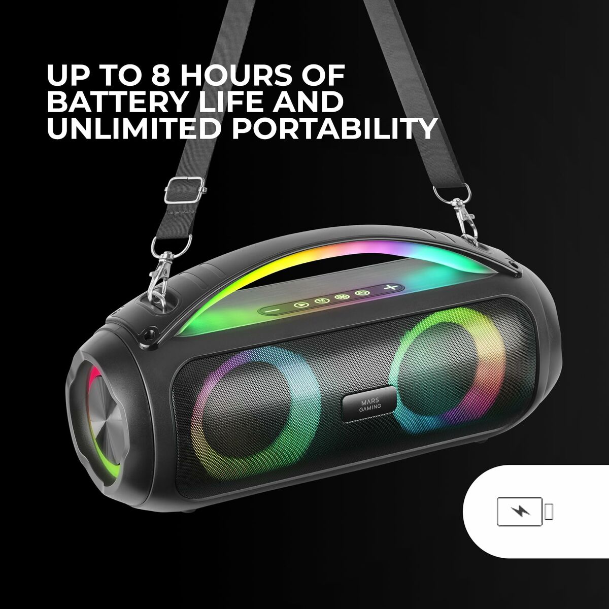 Kannettava Bluetooth-kaiutin 50 W, moniväriset LED-valot, 5000 mAh, pelaajille – kannettava kaiutin Bluetooth-kaiutin – ku…