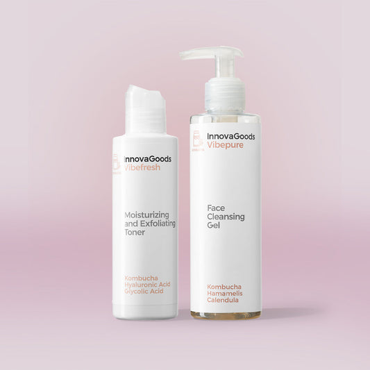 Kasvojenpuhdistus duo kombucha, vegaaninen puhdistusgeeli 200 ml + tonic 150 ml