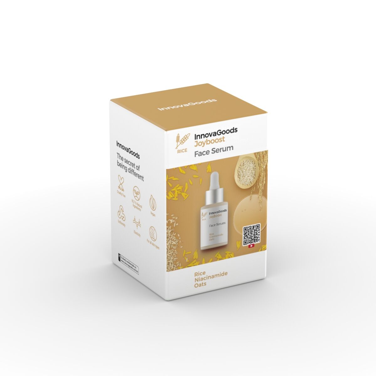 Kasvoseerumi riisi & niasiinamiidi 30 ml, kosteuttava kirkastava vegaaninen