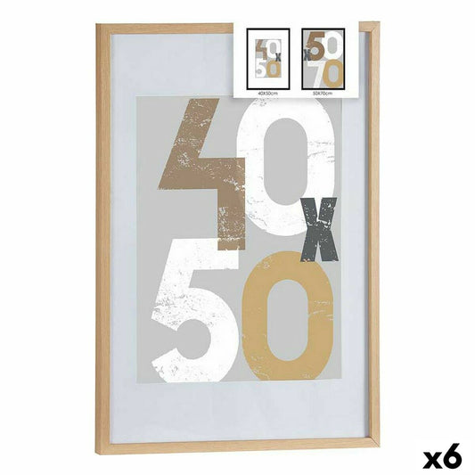 Kuvakehys 40 x 50 cm luonnonväri, MDF & muovi - seinälle, 6 kpl