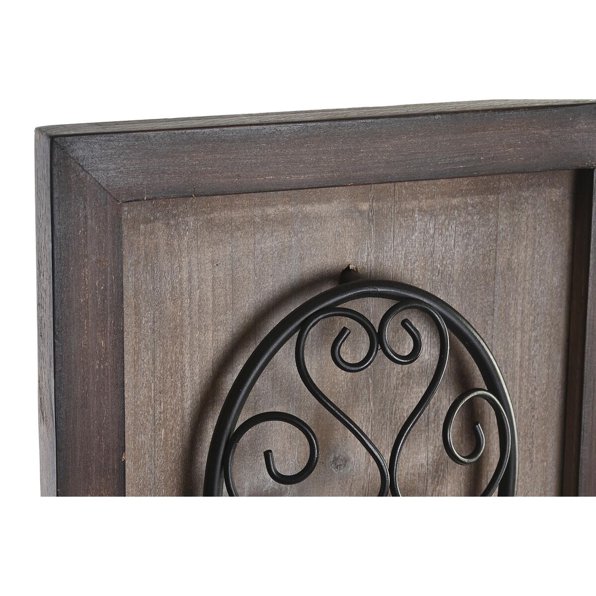 Keittiön seinäkoriste vanhahtava metalli & puu, aterimet 24 x 5 x 99 cm, 2 kpl