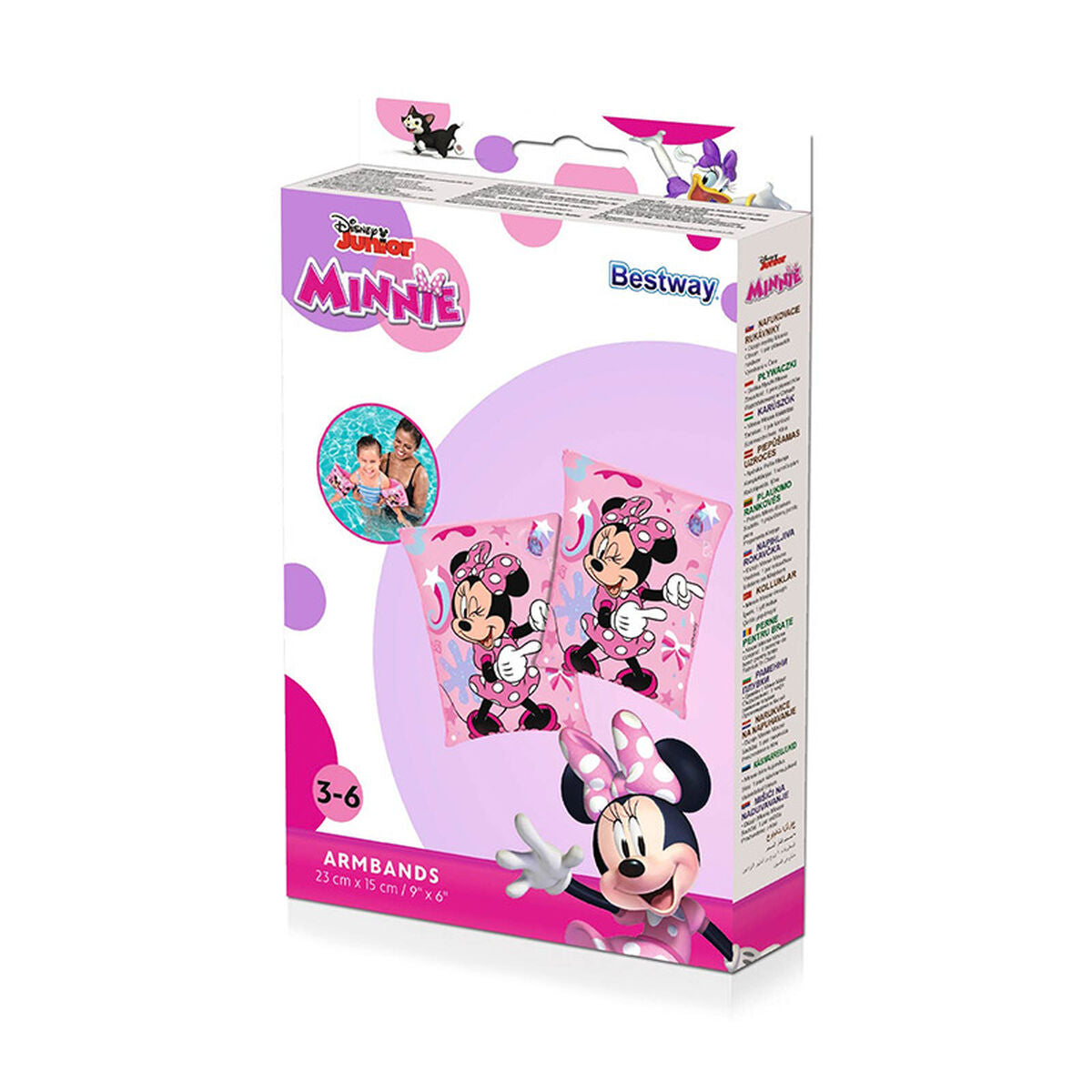 Uimakellukkeet 3-6 v Minnie Mouse, moniväriset lapsille, pinkit