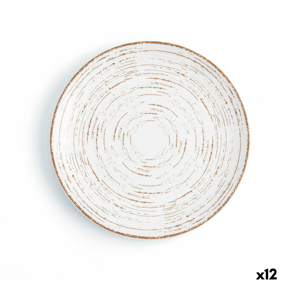 Litteä lautanen Ø 21 cm, keraaminen kaksivärinen, 12 osaa, astianpesukone