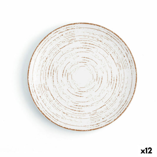 Litteä lautanen Ø 21 cm, keraaminen kaksivärinen, 12 osaa, astianpesukone