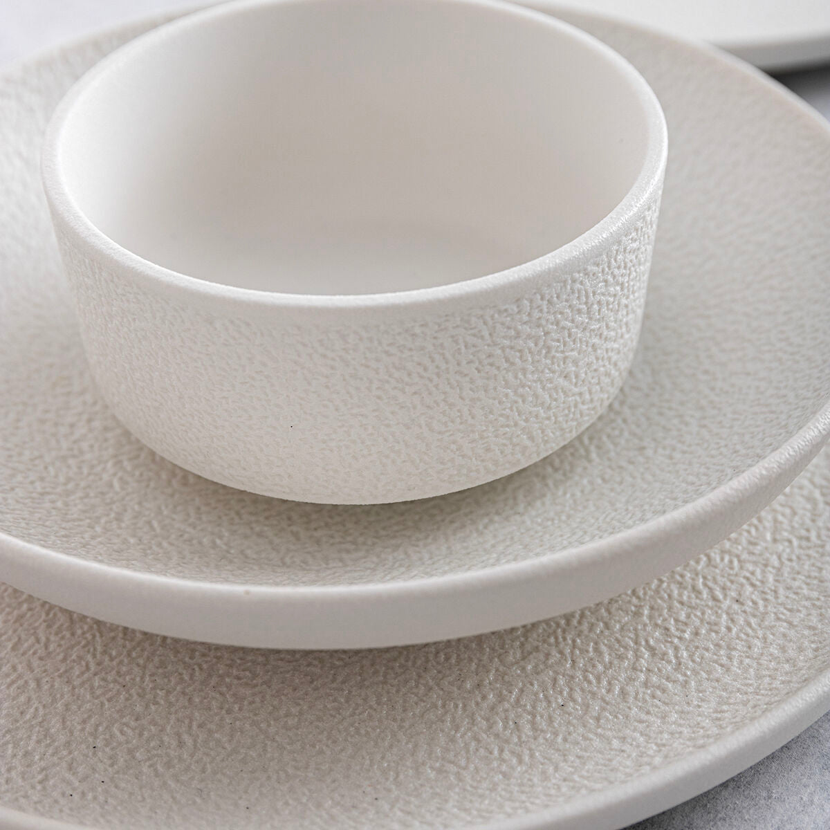 Lautaset 6 kpl keraamiset litteät, valkoinen 26,5 cm, astiapesuun & mikroaaltioon