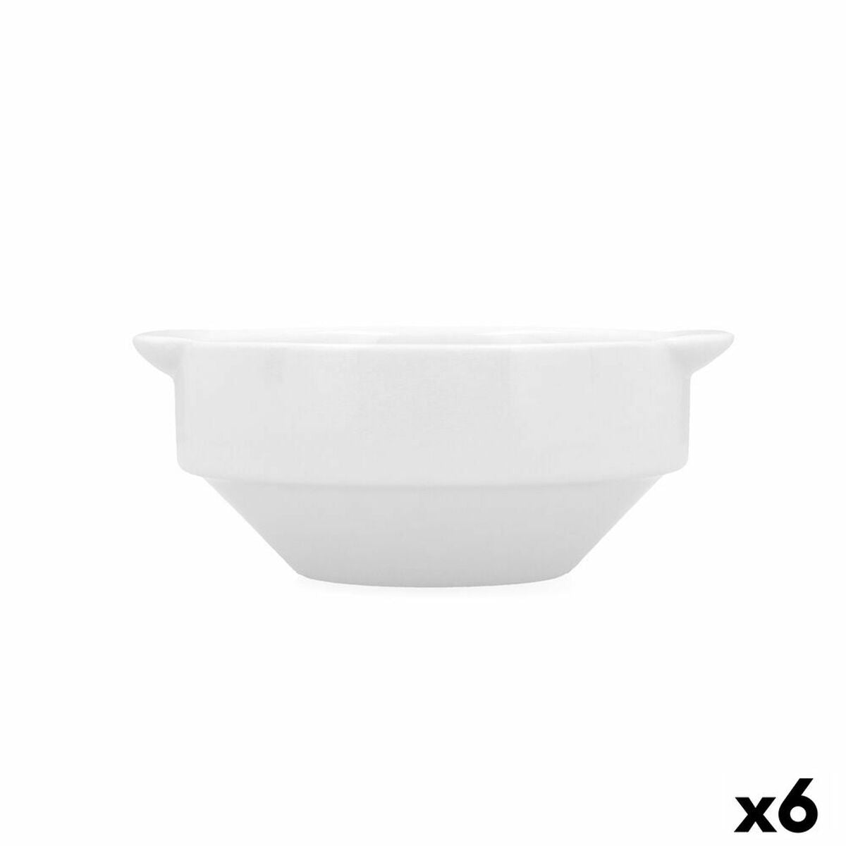 Kulho 350 ml, pinottava keramiikkakulho valkoinen, 6 kpl - tiskikone & mikro
