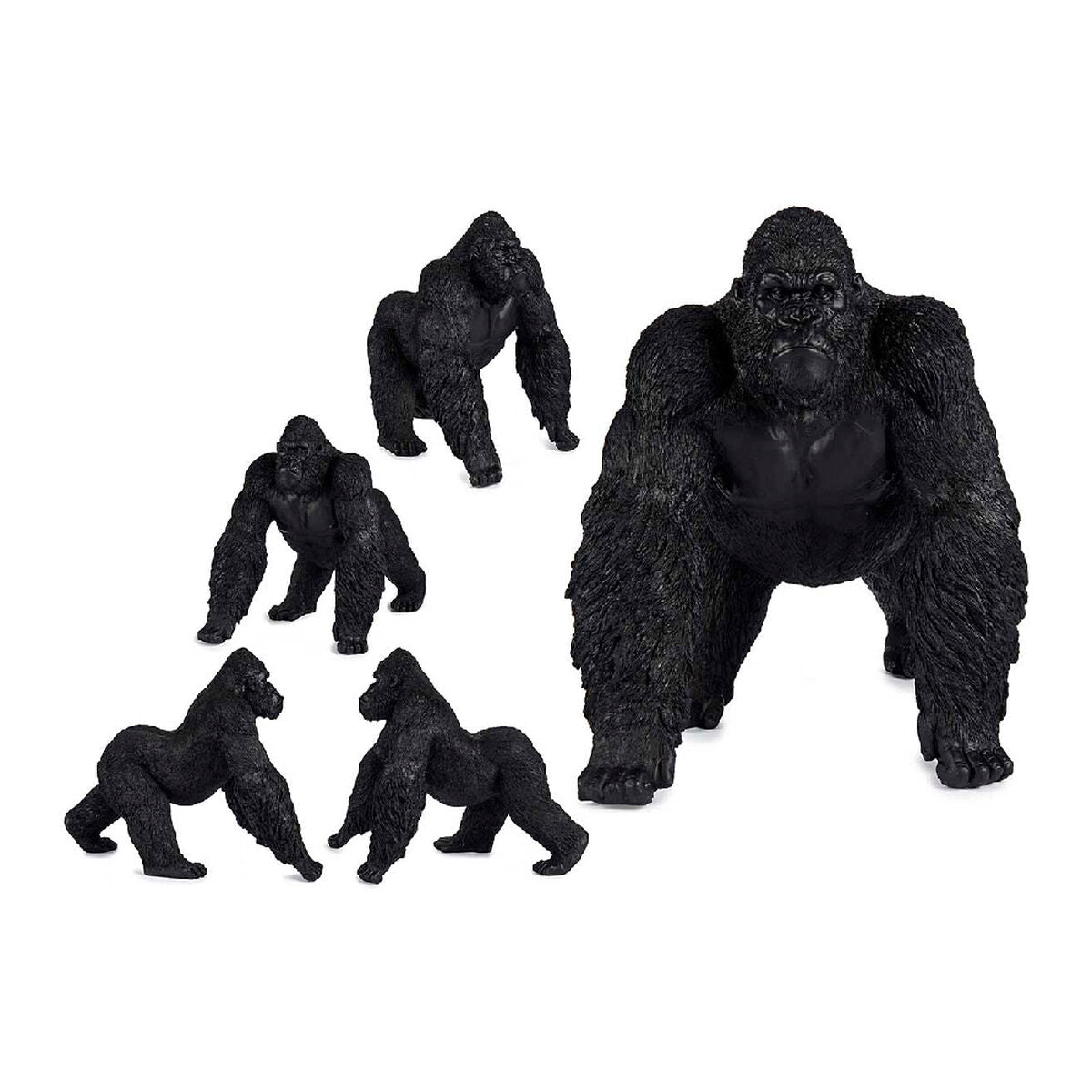 Koristehahmo gorilla musta 30×36×45 cm, resiinistä, olohuoneeseen & toimistoon
