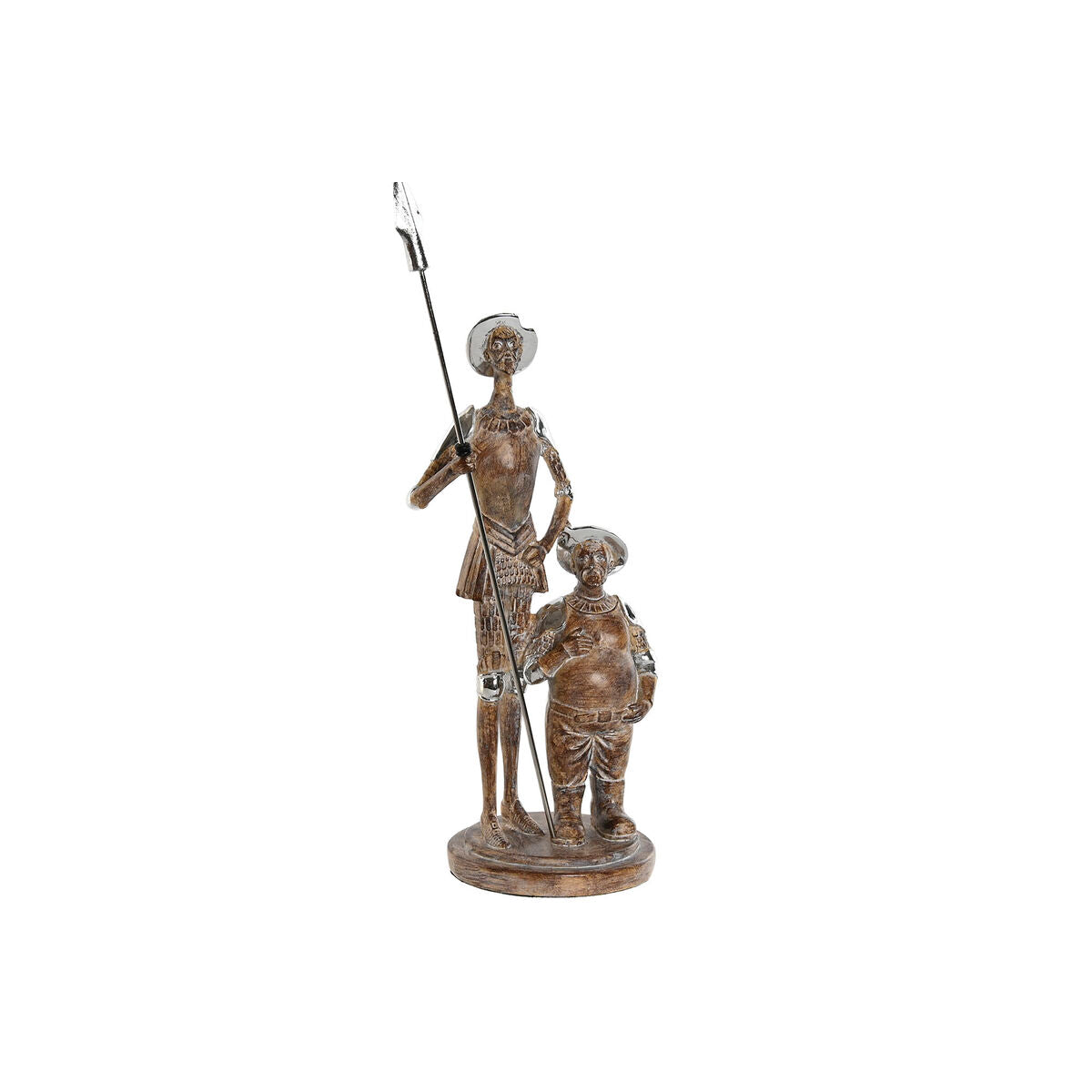 Koristehahmo don quijote ja sancho panza, hopea-luonnonväri hartsi 9 x 8 x 25 cm