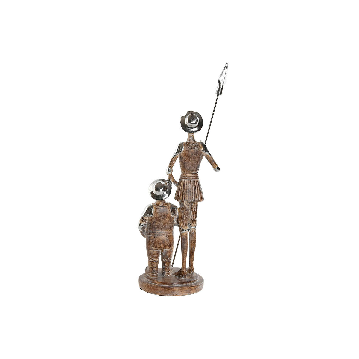Koristehahmo don quijote ja sancho panza, hopea-luonnonväri hartsi 9 x 8 x 25 cm