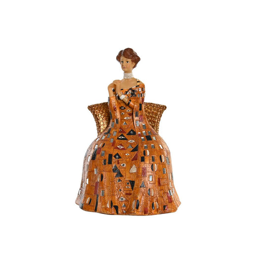 Koristehahmo hartsi keltainen naisfiguuri 21,5 x 18,5 x 31 cm perinteinen