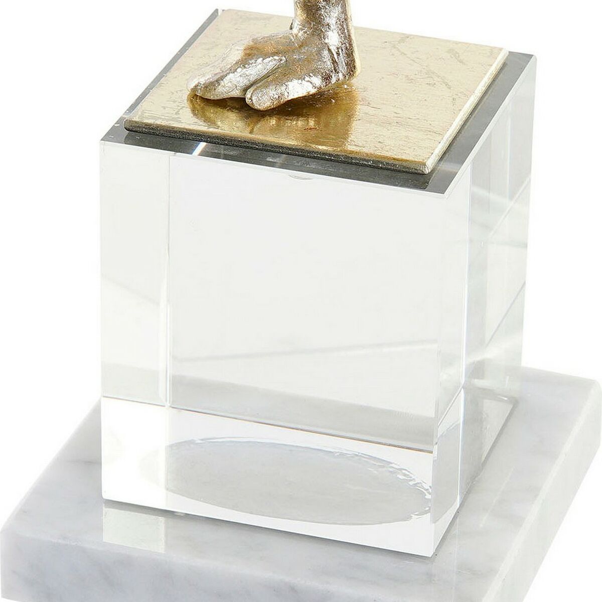 Koristehahmo voimistelija, kullattu resin-marmori jalustalla, 30 x 10 x 27 cm