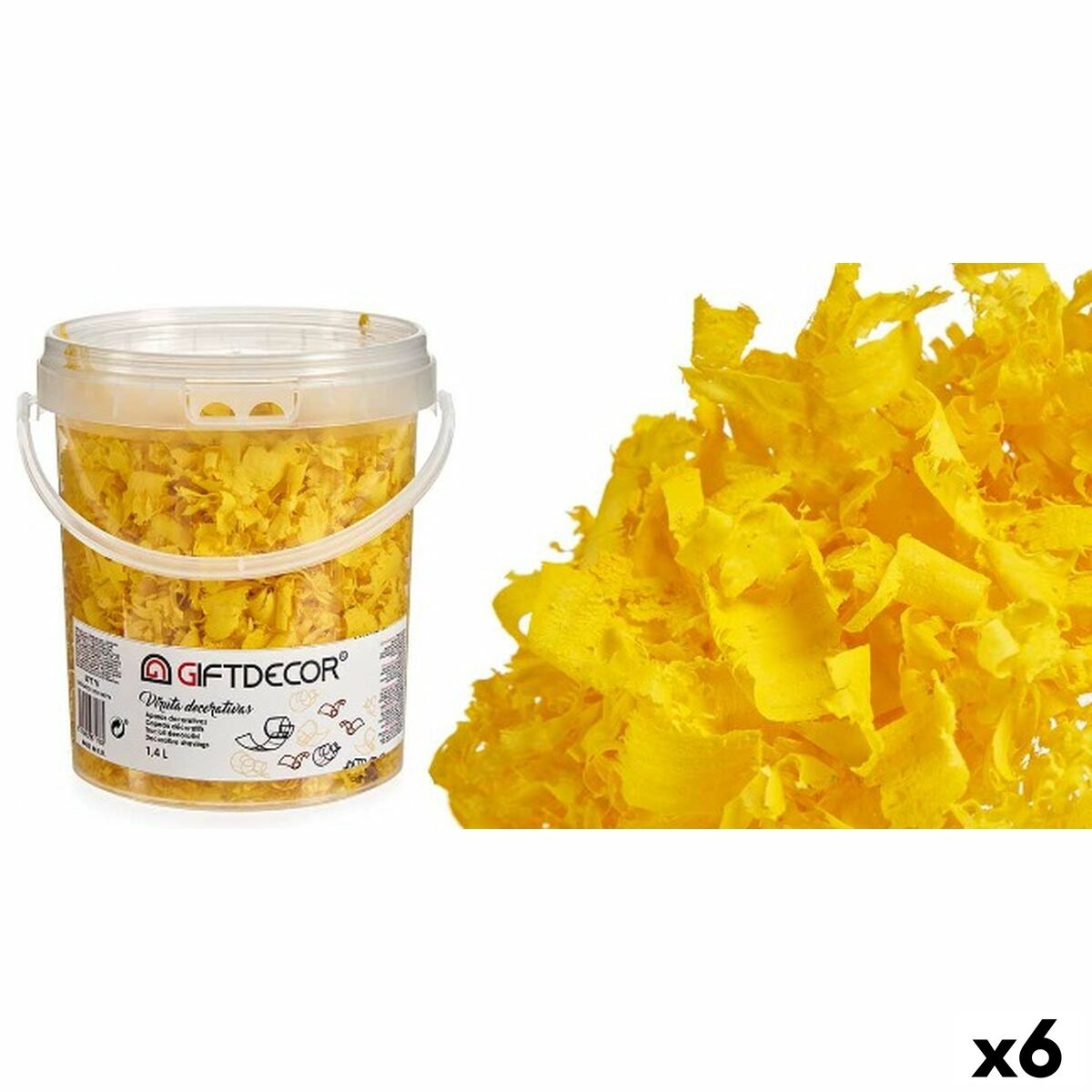 Koristelastut keltainen 1,4 l - 6 kpl lahjatäyte, sisustukseen & pakkaus