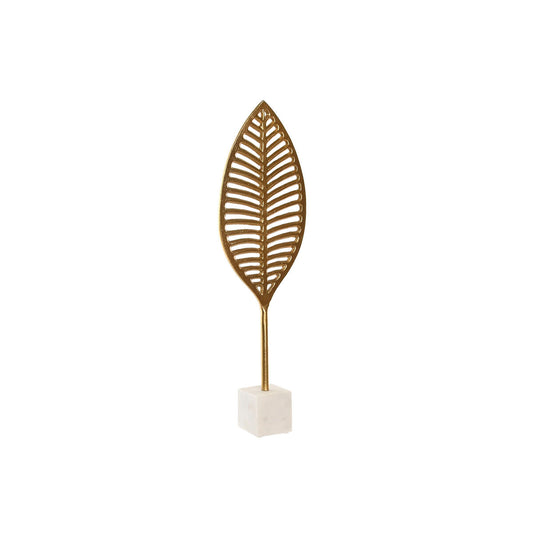 Koristelehti marmorijalustalla 62 cm, valkoinen & kullattu, koristehahmo