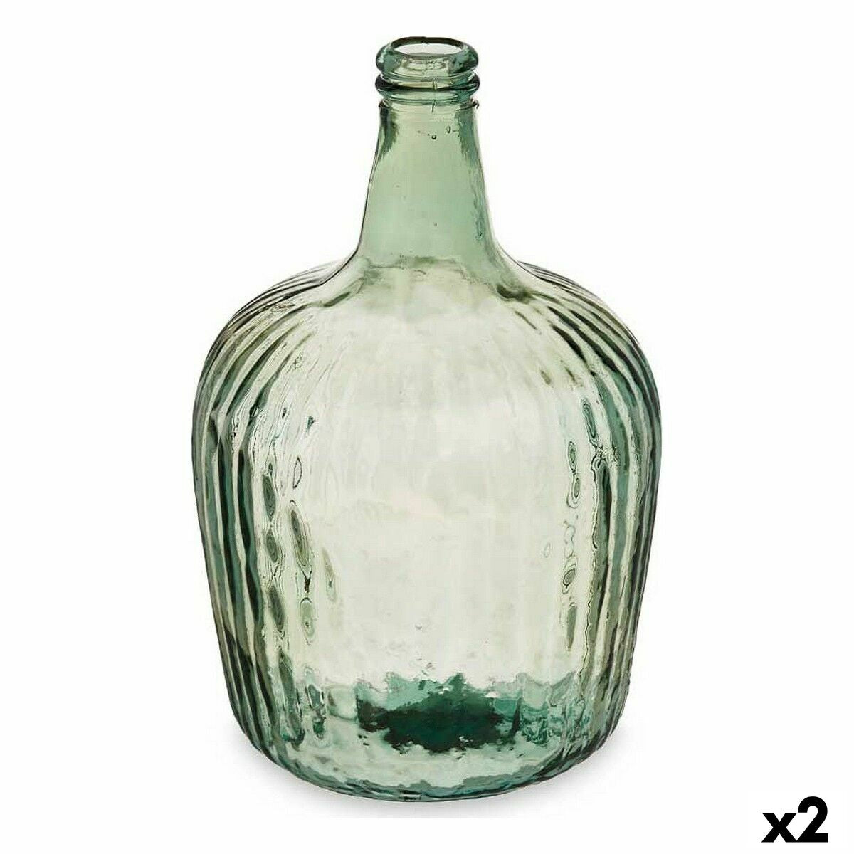 Koristepullo raidallinen 8 l, kierrätyslasia, champagne-väri, 22×37,5×22cm, 2 kpl